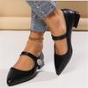 Mode Damen 3cm 5cm Hohe Absätze Süße Valentinstag Pumps Damen Weiches Leder Eckige Absätze Dame Elegant Metall Schnalle Riemen Mary Jane Schuhe