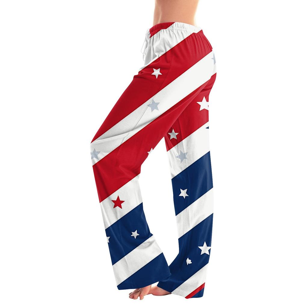 Damenmode Locker Lässig Unabhängigkeitstag Print Schlaghose