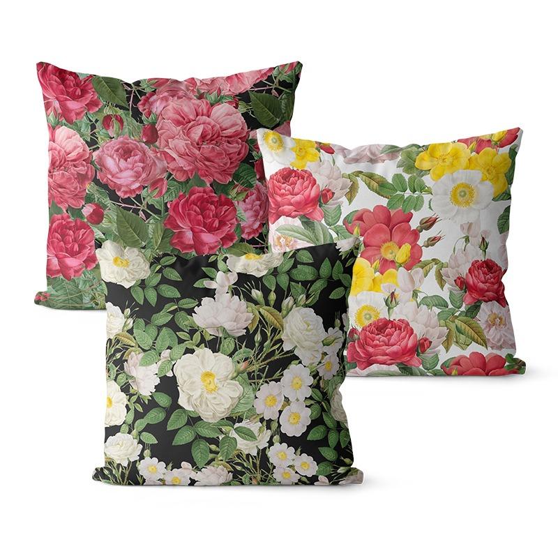 Rosenpflanze Blume Kissenbezug Schlafsaal Dekoration Büro Wohnzimmer Sofa Heim Kissenbezug