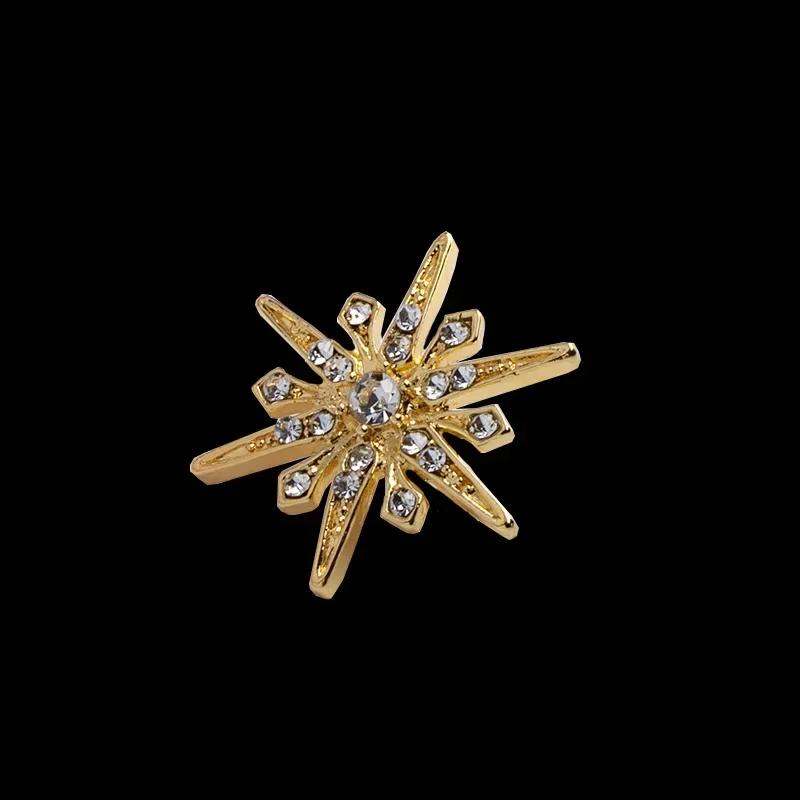 Korean Metal Star Brooch Pin Crystal Lapel Pin Men's Suit Shirt Corsage Badge Dress Collar Luxury Jewelry for Women Accessories