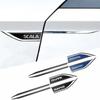 WLQP2 2 X Car Body Fender Side Metal Chrome Zinc Alloy Knife Side 3D Emblems Badge Sticker Decals For ROOMSTER SCALA Yeti RAPID