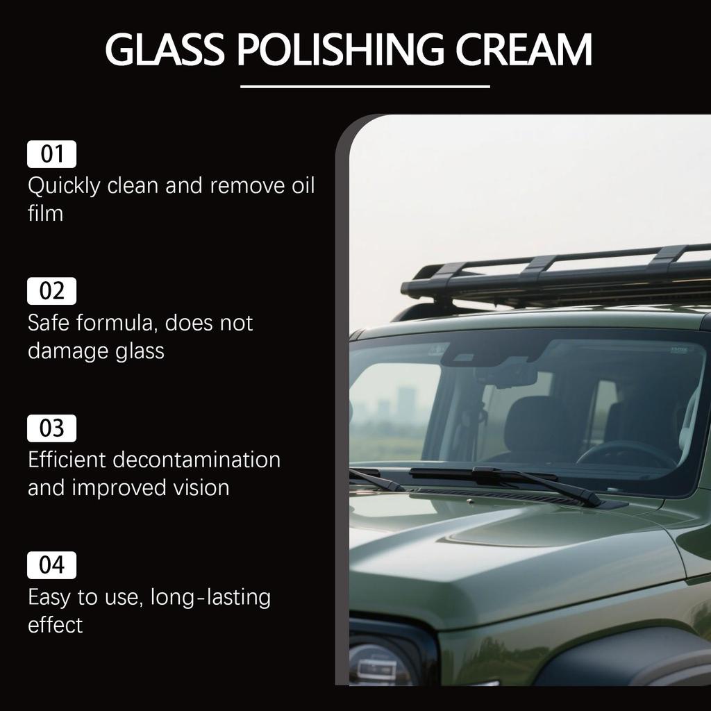 Homonth Car Glass Care Kit - Car Glass Cleaning, Stain and Oil Film Removal, Glossy and Clear Renovation 1 set