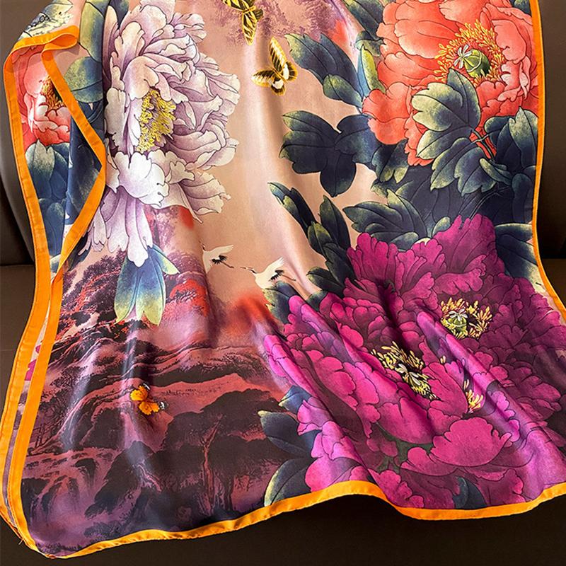 Spring Scarf Women's Luxury Design Polyester Material Smooth Scarf Soft Shawl Beach