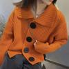 Korean Version Loose and Lazy Style Knitted Cardigan Top for Women In Autumn and Winter 2025 New Item, Lapel Single Breasted Sweater Jacket for Women