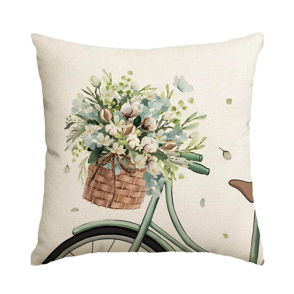 Vikama Floral Cushion Cover Summer Decorative Cushion Cover Rustic Country Home Living Room Sofa Bedroom Cushion Cover