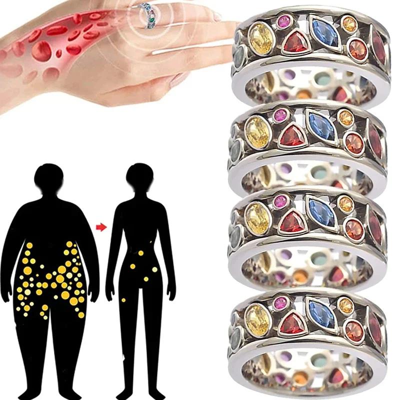 Dames Torina Kristal Kwarts Ionix Ring Therapie Voor Gewichtsverlies Drainage Magnetisch S