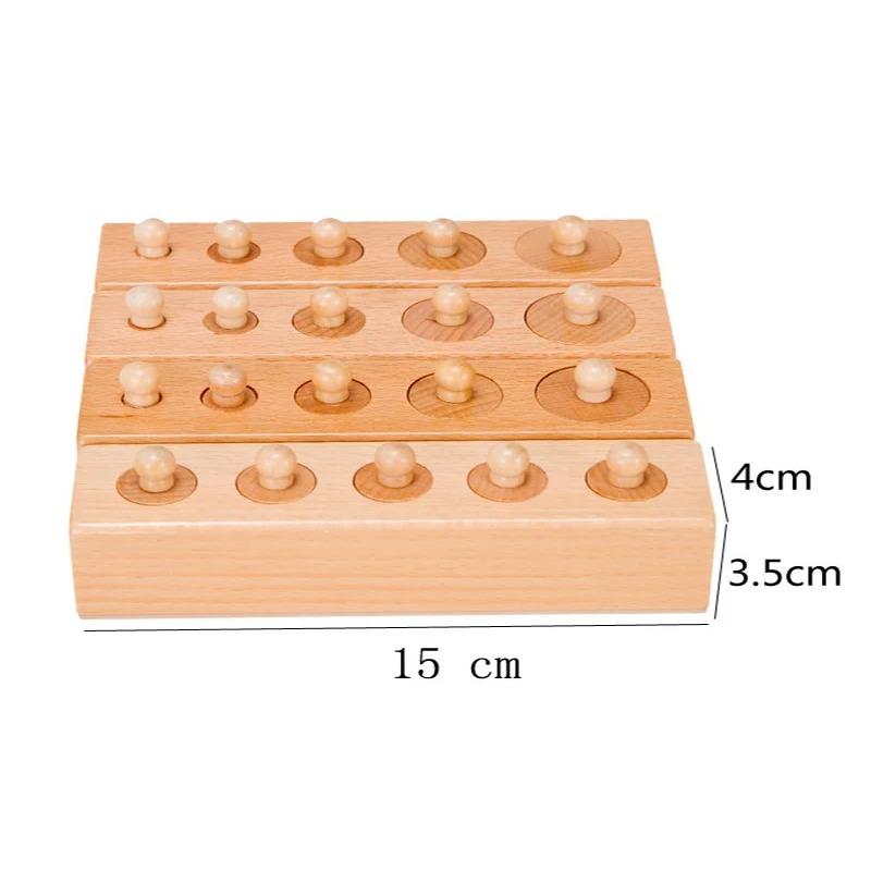 Wooden Montessori Set Cylinder Socket Puzzle Toy Baby Practice Senses Toys Preschool Children Educational Toys For Children Kids