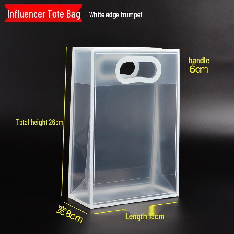 Transparent Frosted PVC Tote Bag - Customizable Festival Gift Packaging Bag