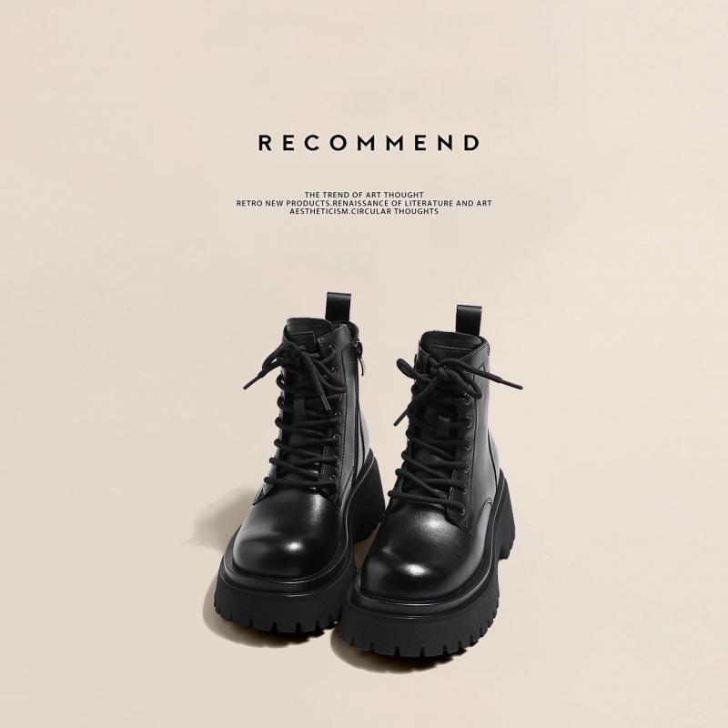 High-Quality 6CM Thick Sole Martin Boots for Women – Autumn 2025 British College Style, Four-Season Wear, Short Boots