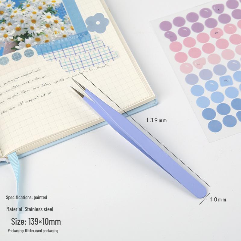 Moyan Candy Color Series Multifunctional Diary Tweezers - Set of 6 Fresh, Creative Stainless Steel High Elasticity Clips