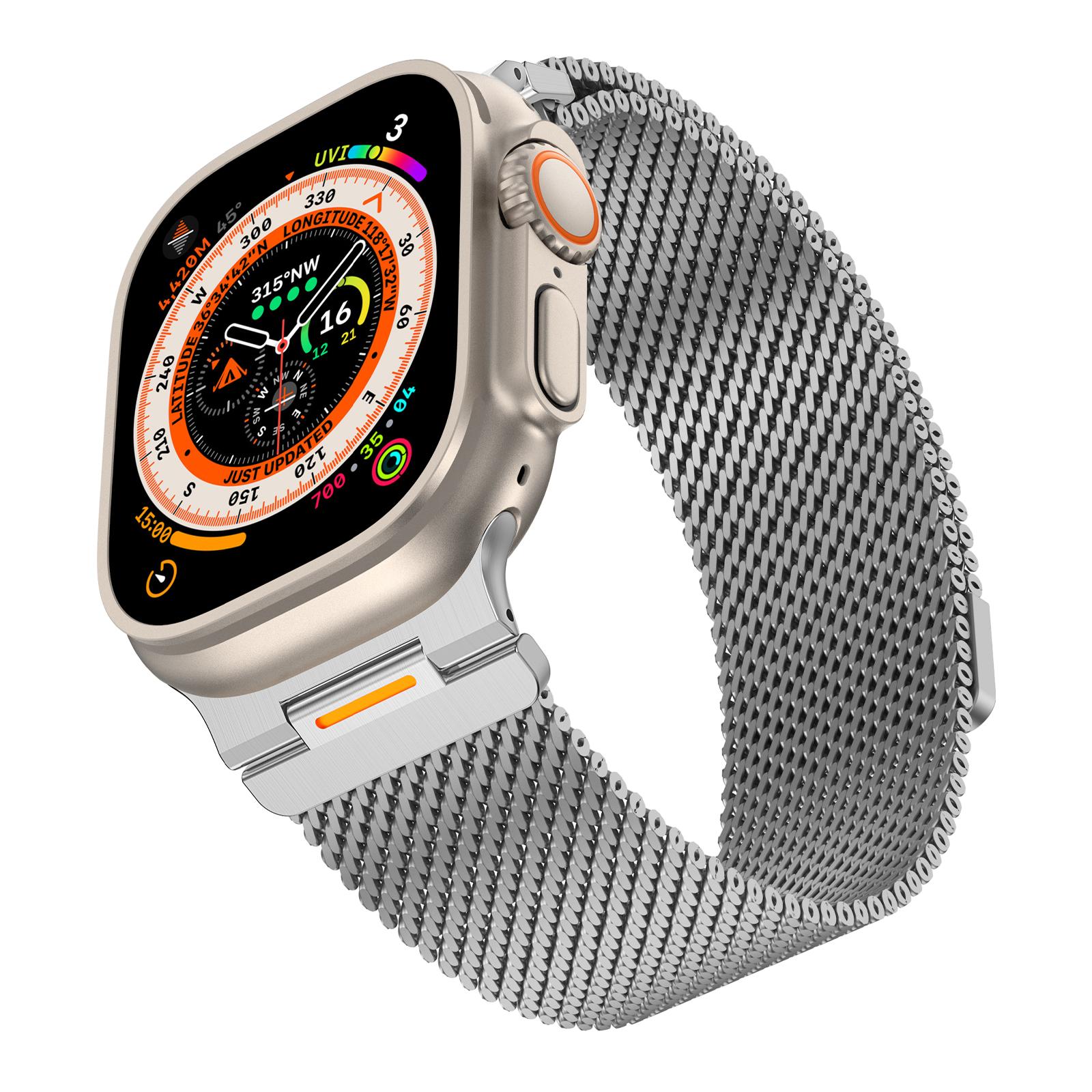 

Milanese Loop Watch Strap for Apple watch Ultra 3 Band 49 46 44 45mm Bracelet iWatch Series11 10 9 8 7 6 5 4 Magnetic Wristbands 44 45 46 49mm срібний