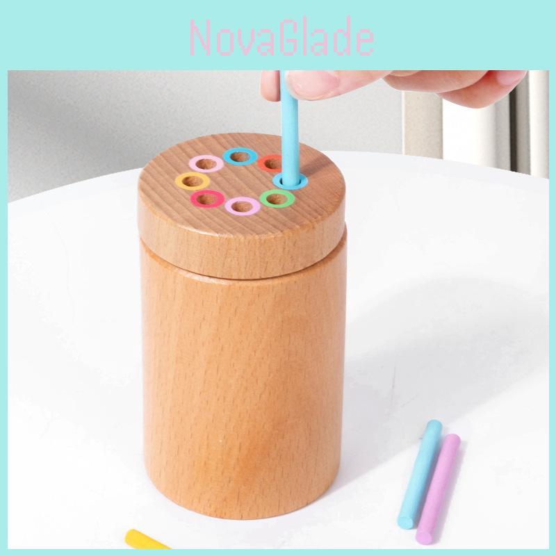 Hölzernes Montessori-Farberkennungsspielzeug für die Früherziehung und kognitive Entwicklung