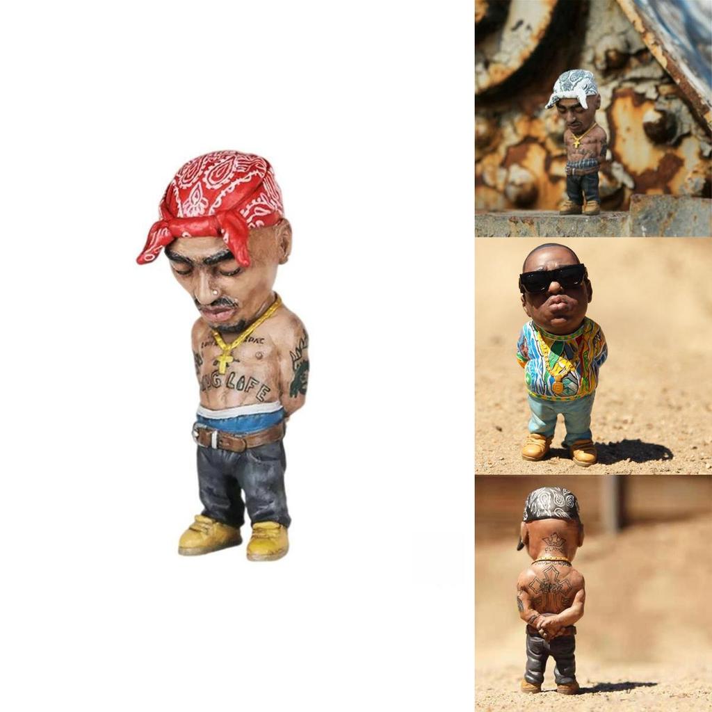 Handcrafted Resin Figure Statue Ornament Of 2pac Shakur And B.i.g.