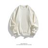 Unisex Oversized Fleece Pullover Sweatshirt Solid Color Round Neck Casual Long Sleeve