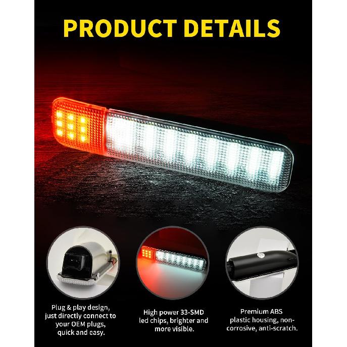 LED Door Panel Light Interior Courtesy Lamp Assembly Compatible With 1999-2006 Chevy Silverado/GMC Sierra 1500, 1997-2000 C/K 2500 3500, 2002-2006