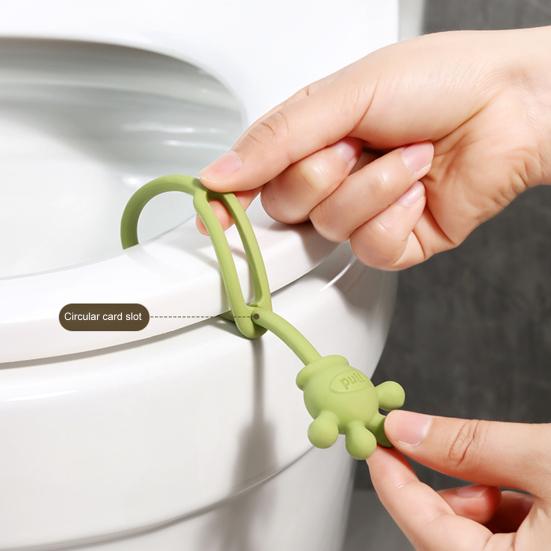 2Pcs/Set Toilet Lid Lifter Multi-Stage Adjustment Prevents Slipping Secure No-touch Toilet Lid Handle Toilet Accessory