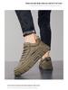 Men's Trendy Black Leather Waterproof Non-slip Sneakers - Breathable and Versatile for Spring Casual Sports