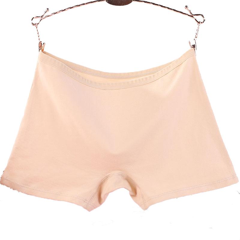 

Женские хлопковые трусы-боксеры с высокой талией больших размеров XL телесный