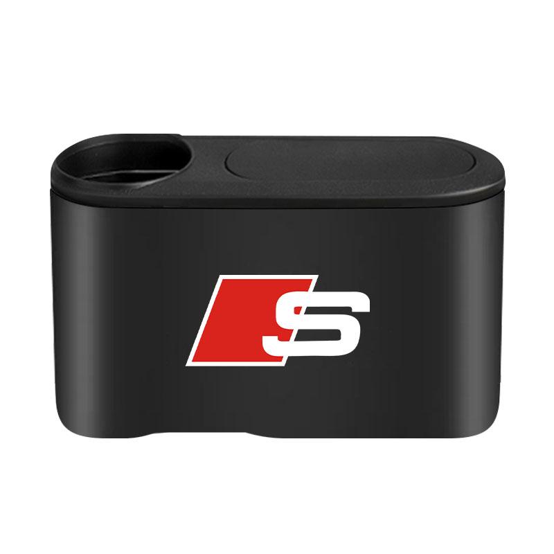 Hanging Car Trash Can Auto Emblem Garbage Box Accessories For Audi C7 C6 C5 B5 B6 B7 B8 B9 D3 Q3 Q5 Q7 TT A1 A3 A4 A5