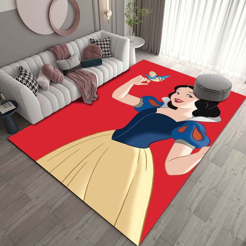 1PC Disney Snow White Print Carpet for Living Room Bedroom Kid's Room Home Decor Pink Room Decor Area Rug Non-slip Mat Play Mat