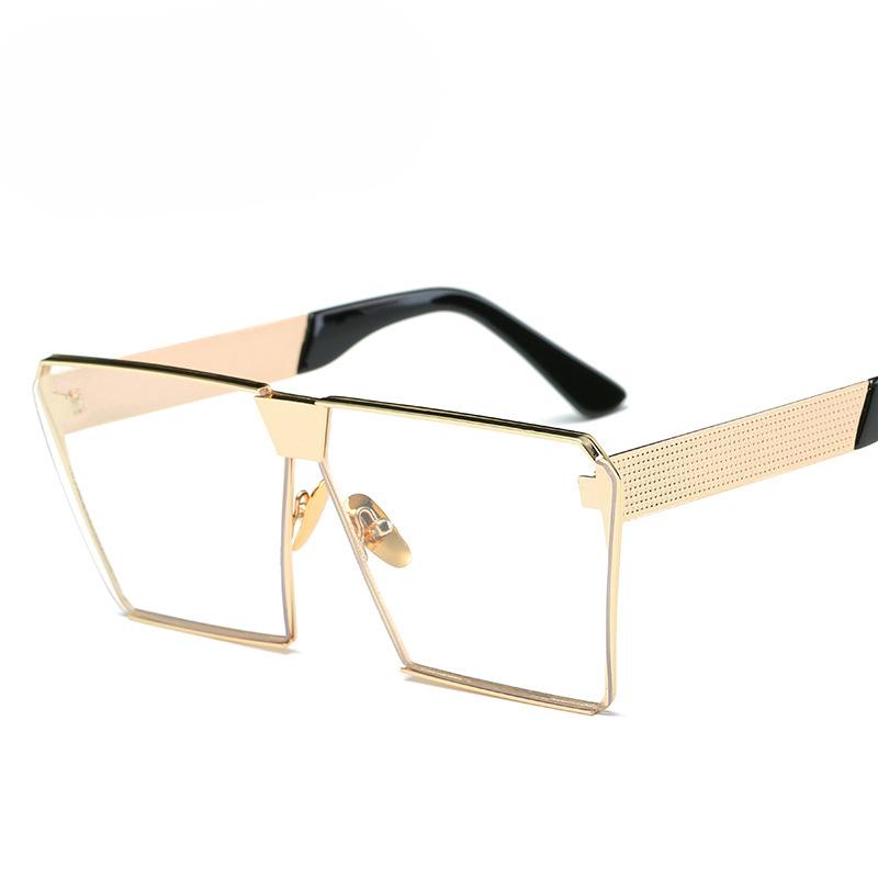 Fashion Luxury Brand Designer Oversized Square Sunglasses Women For Men Vintage Flat Top Mirror Shades Trend Punk Sun Glasses