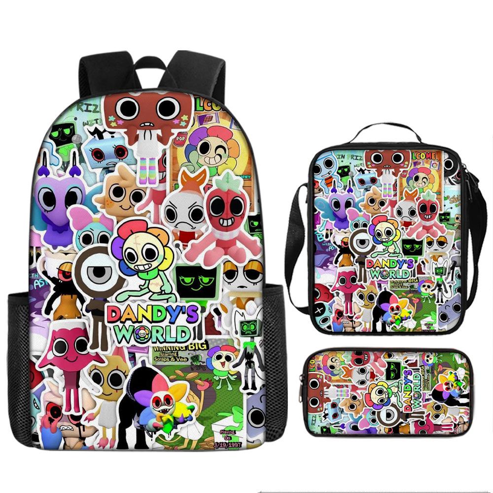 Dandy'S World Student School Bag Dandy'S World Cartoon Cute Backpack Three-Piece Set Satchel Bag Pencil Case