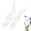 usptalie Motorcycle Decal, Flame Sticker | 2 Pack Waterproof Emblem for Suitcase Tall Box Golf Cart Bumper Boat
