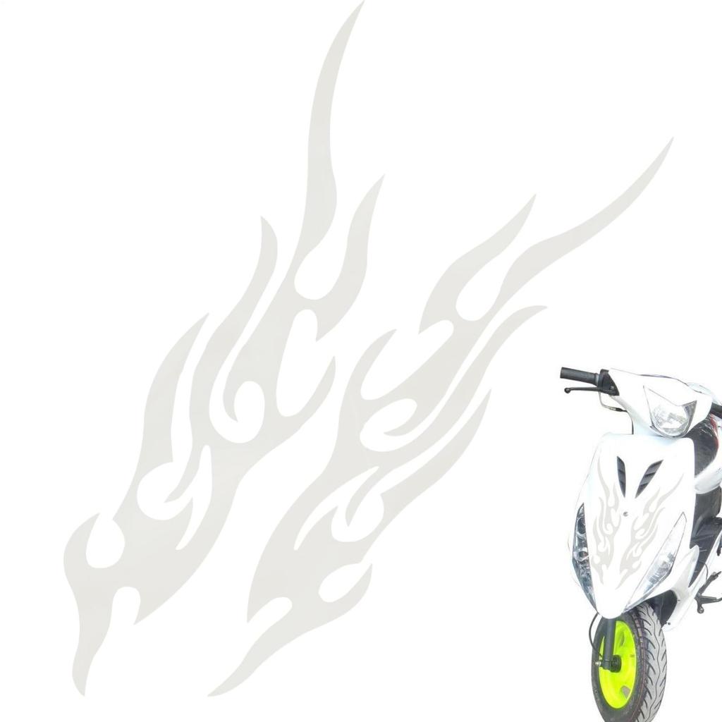 usptalie Motorcycle Decal, Flame Sticker | 2 Pack Waterproof Emblem for Suitcase Tall Box Golf Cart Bumper Boat