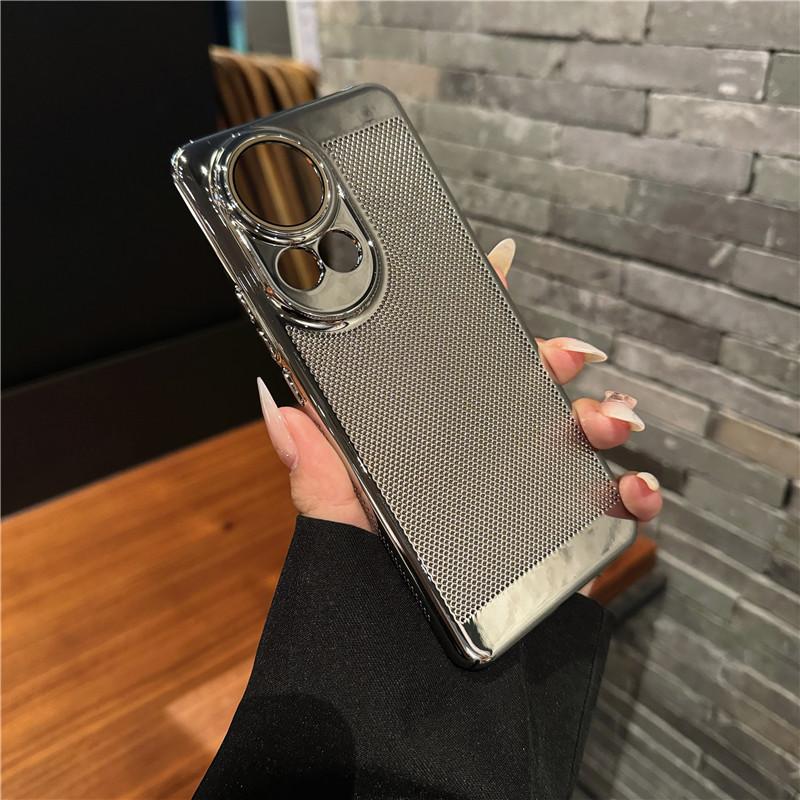 Full Cover Plating Grid Heat Dissipation PC Case With Lens Film For Huawei Nova 12 12s Pro Ultra Lite Back Shell Protector