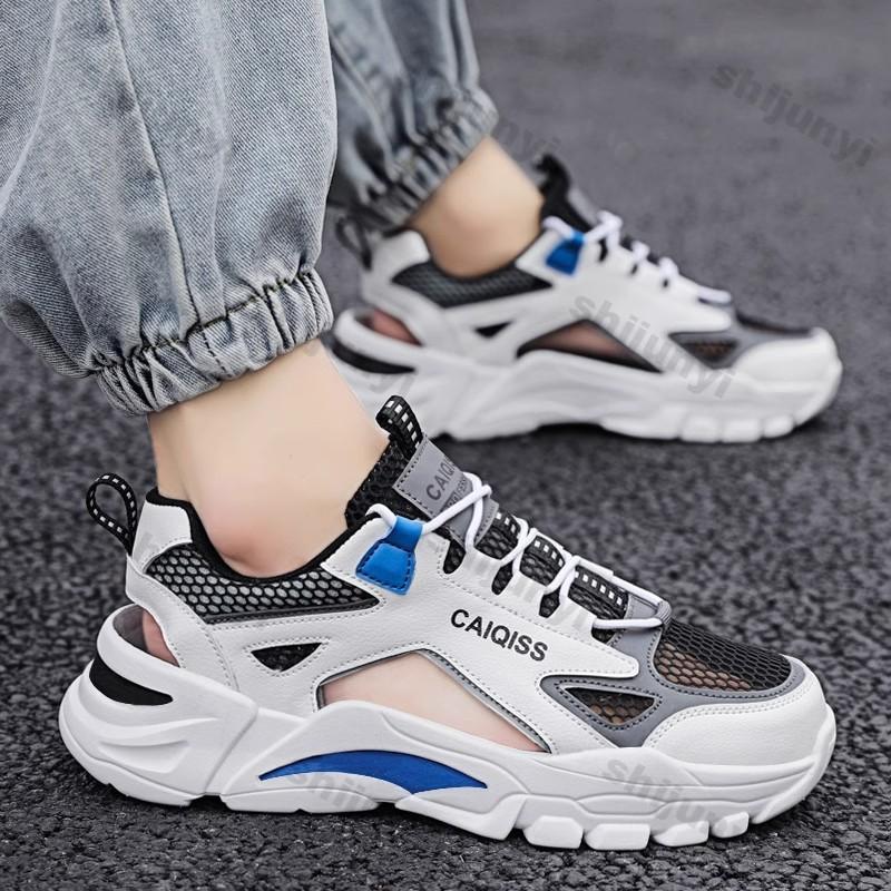 Fashion Couple Sports Sandals Summer Outdoor Fashion Lace Up Women Casual Shoes Breathable Comfortable Mesh Anti Slip Men's Beach Shoes