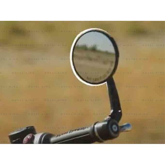 Round Bar End Mirror With "Finisher Fit For Royal Enfield Continental GT 650"