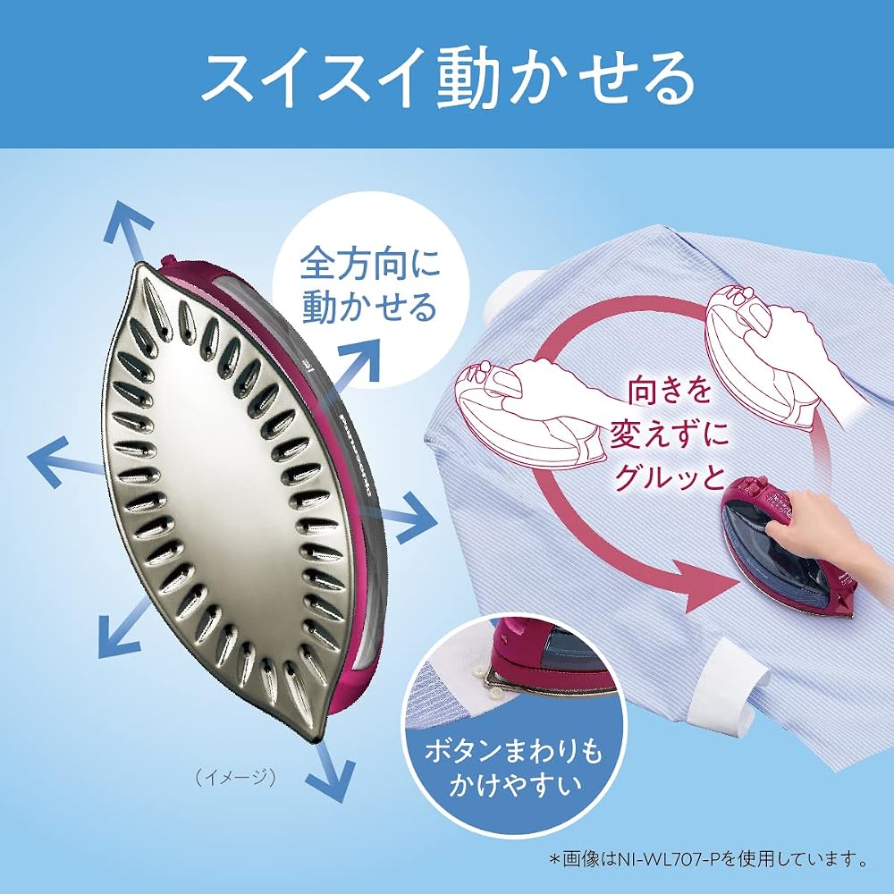 Panasonic NI-WL707-P Cordless Steam W Head Iron Pink