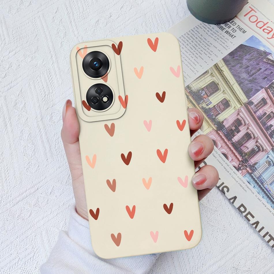 Per Custodia Telefono Oppo Reno 8T 8Z Cuore Amore Protezione Fotocamera Morbido Silicone Liquido Copertura Posteriore Per OPPO Reno8T 4G 5G 8 Lite Guscio