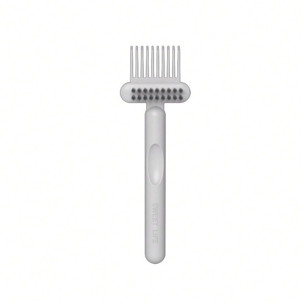 

2-in-1 Comb Cleaning Brush for Air Cushion Airbag Combs, Hair Cleaning Claw, Comb Gap Cleaning Tool, Reusable Curling Comb Cleaner 1pcs сірий