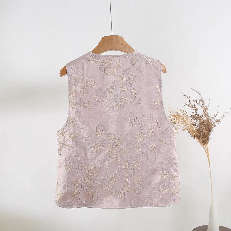 Brocade Vest Women's Spring 2025 New Jacquard Vest Vest Top