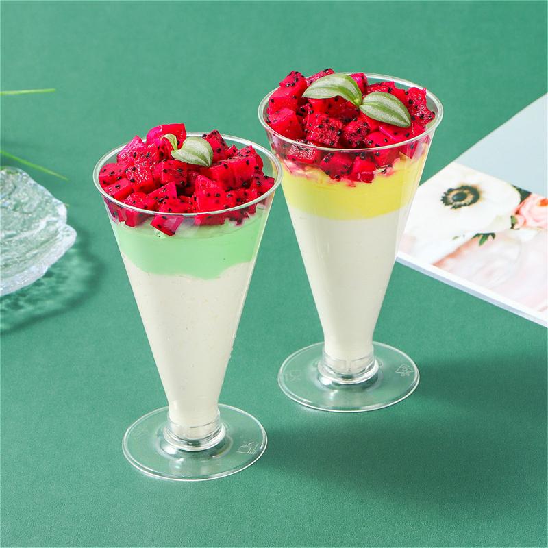 10Pcs Disposable Mousse Cake Cup Pudding Mini Transparent Dessert Cups Mini Mousse Jelly Dessert Yogurt Party Cake Cup Plastic 10pcs