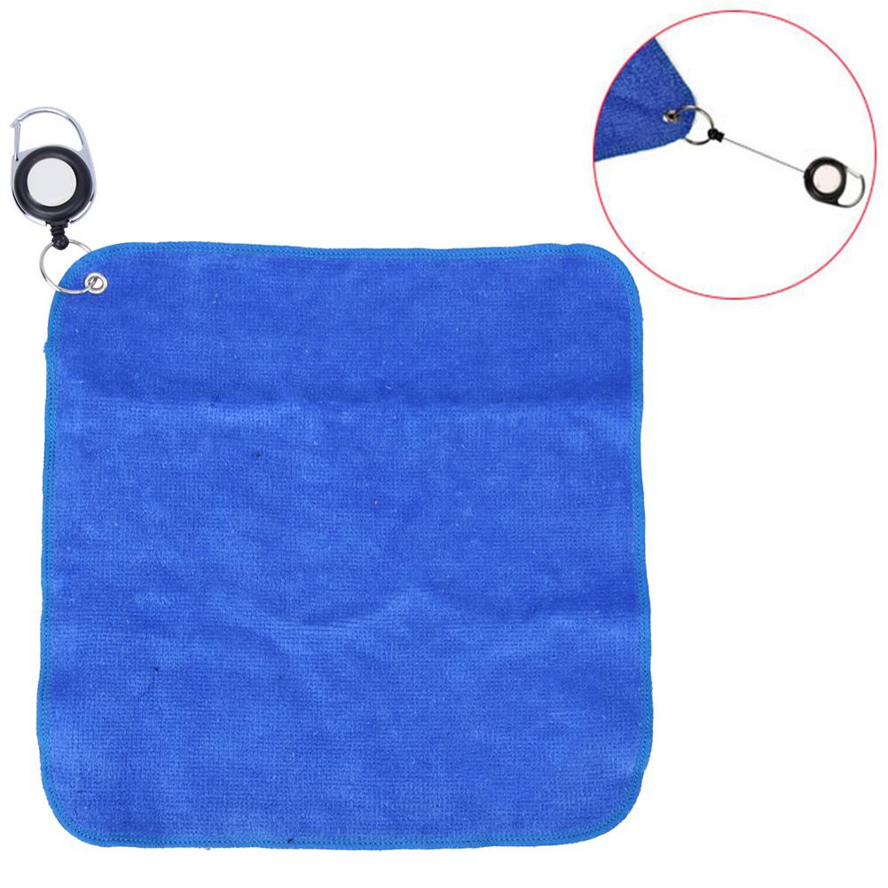 1 pcs Double-sided Plush Cotton     Cleaning Towel Cloth with Pulling Rope Buckle(blue )