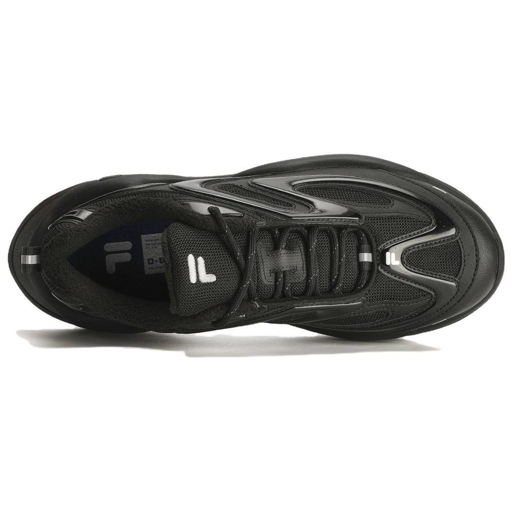 Fila Fusion Buzzard Meteor Shoes Fabric Synthetic Leather Tpu Thick Bottom Warm Low Top Casual Shoes Men Sneaker Black T12M341117FBK