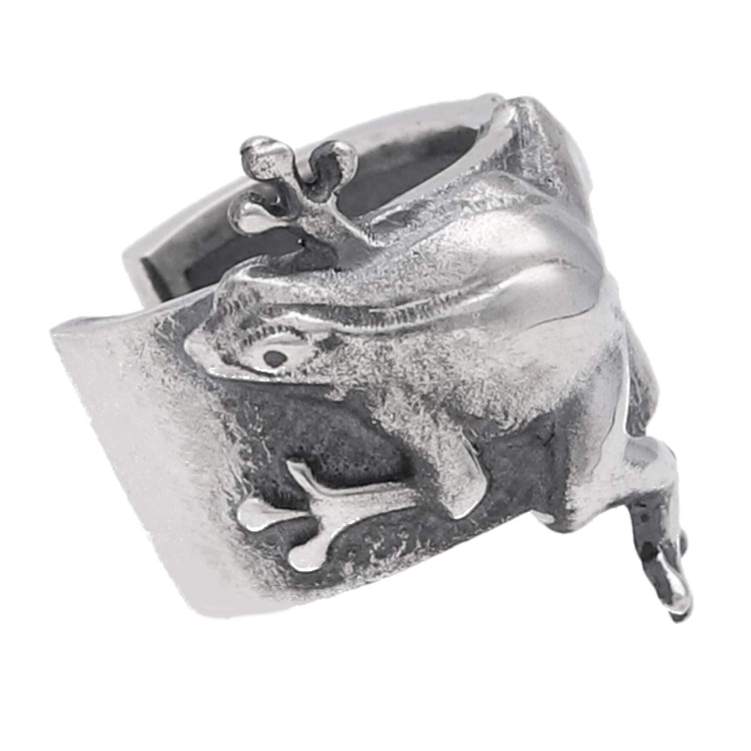 

Shinjuku Gin no Kura Frog Silver Ear Cuff (Single Ear) - 925 Sterling Silver, Non-Pierced Earrings for Men