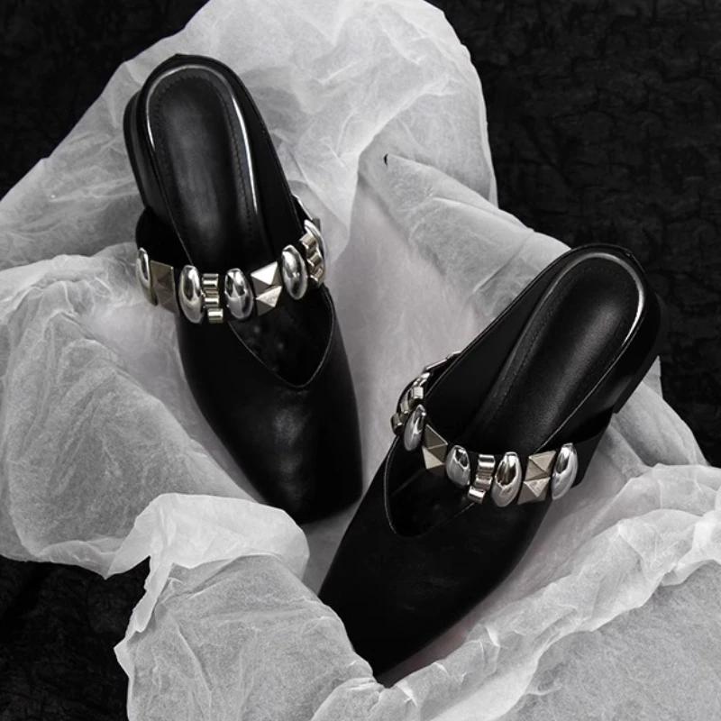 Fashion Luxury Crystal Women Flats Slippers Square Toe Mules Shoes Designer Slingback Sandals Summer Home Shoes 2025 Walking Zapatillas