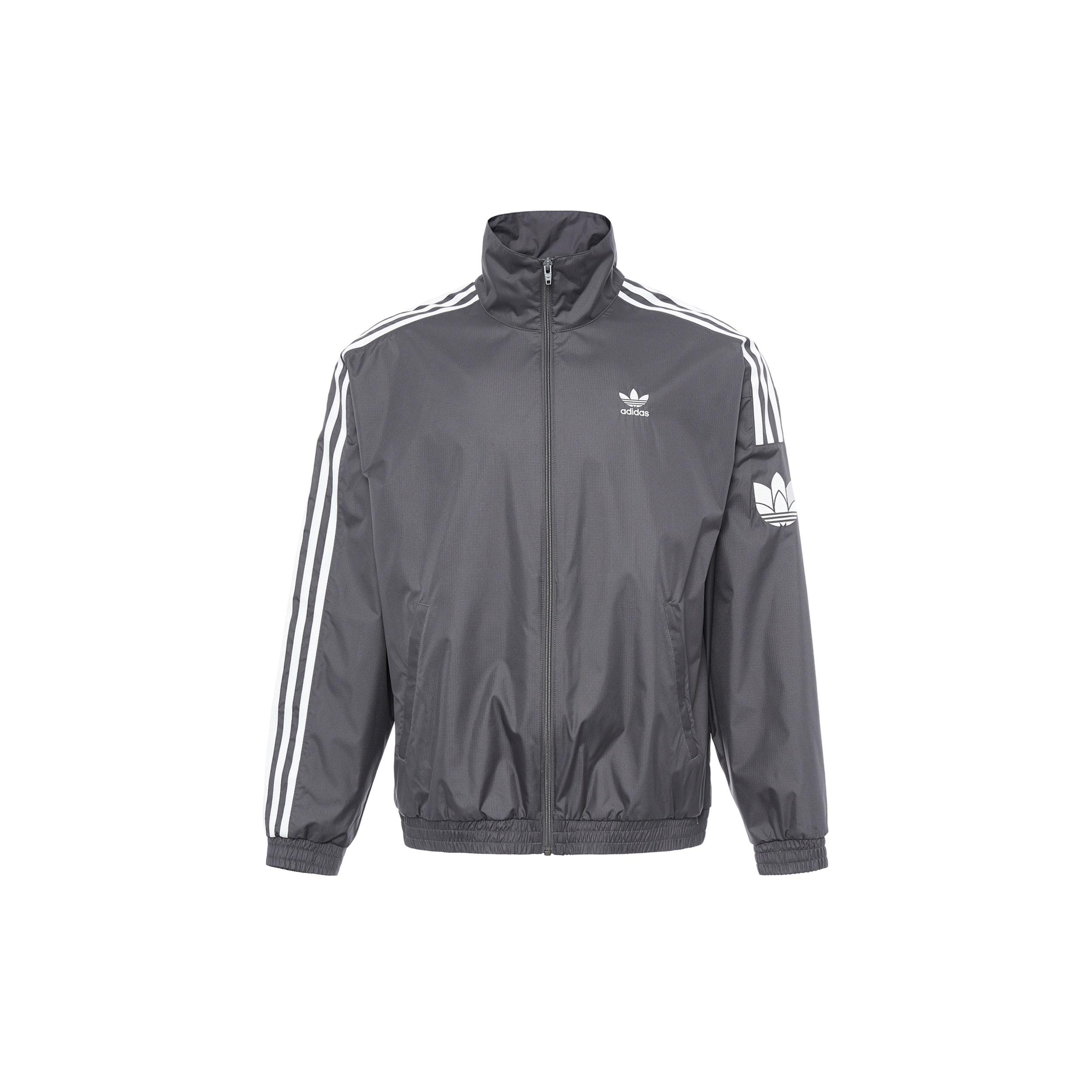 adidas Originals Retro Trefoil Jacket Asia Sizing  Grey White  Men s JI7533 XL