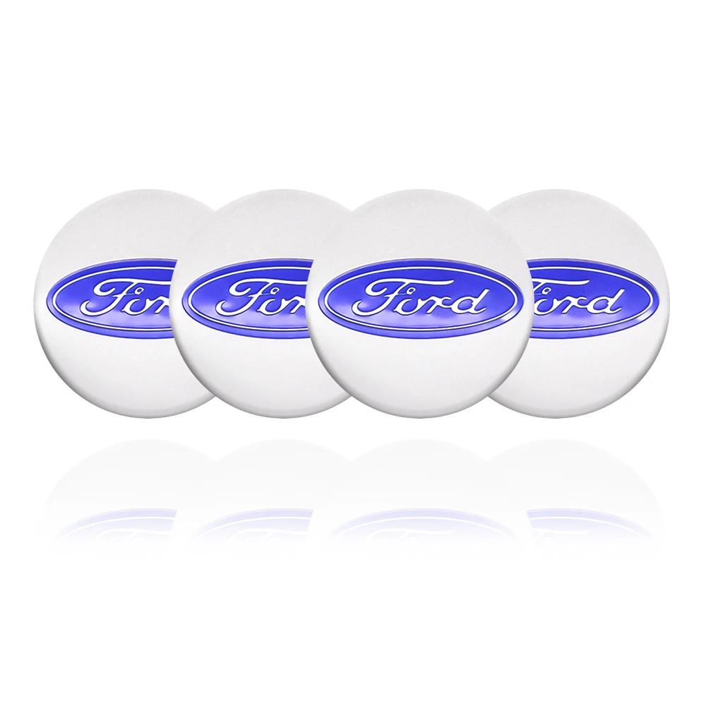 BAYX7 56mm Car Wheel Center Hub Stickers Center Caps Decal Tire Rim Sticker Decoration For Ford Mustang Fiesta Mondeo Fusion Kuga