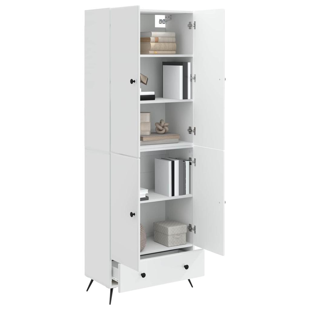 Cabinet Set 2 Pcs High Gloss White Particleboard