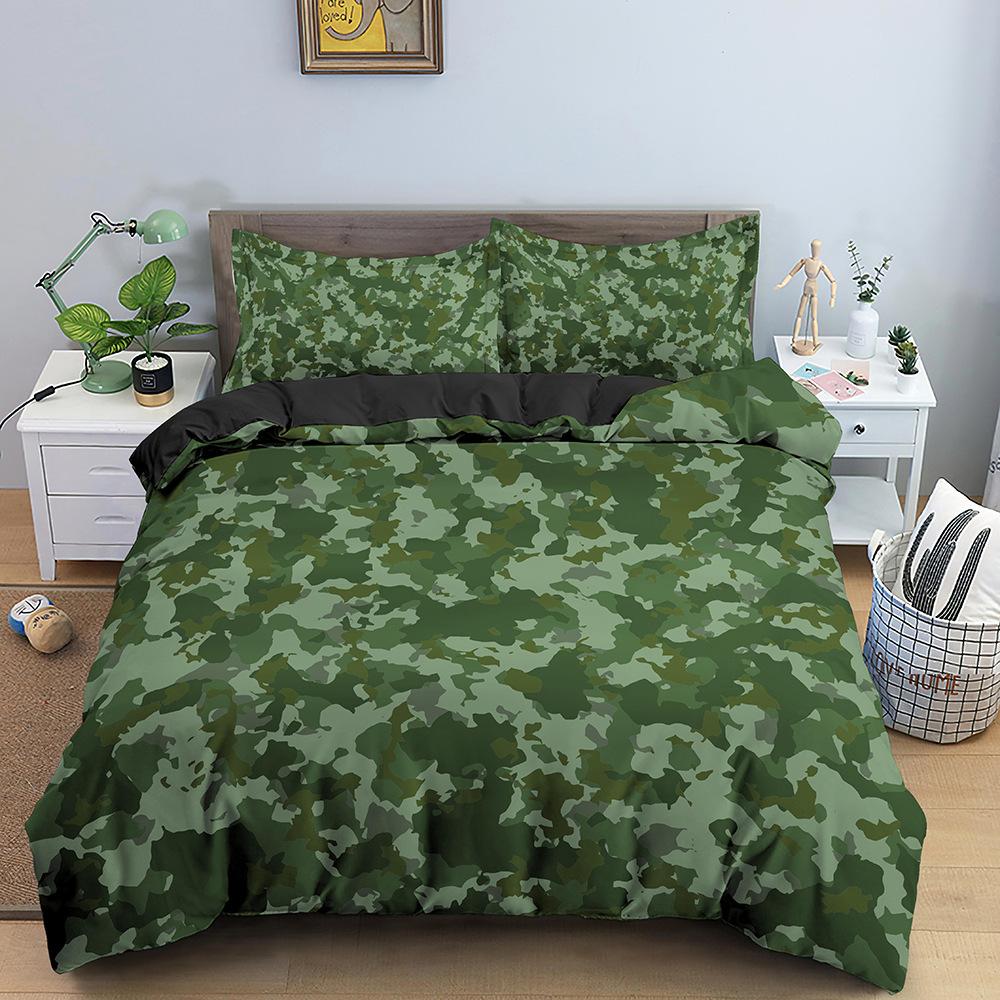 Classic Camouflage Pattern Bedding Three-Piece Quilt Cover