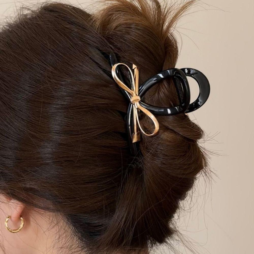 Acrylic Bow Hair Claw Ins Bow Crab Clip Cool Metal Bow Claw Clip  Party