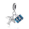 Ahthen Copper Bead Charms Airplane Luggage Charm Fit Snake Chain Bracelets Necklaces for Women Jewellery Making
