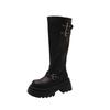 Versatile Platform High Boots Women's Autumn New Fashion But Knee Boots with Skirt Knight Boots