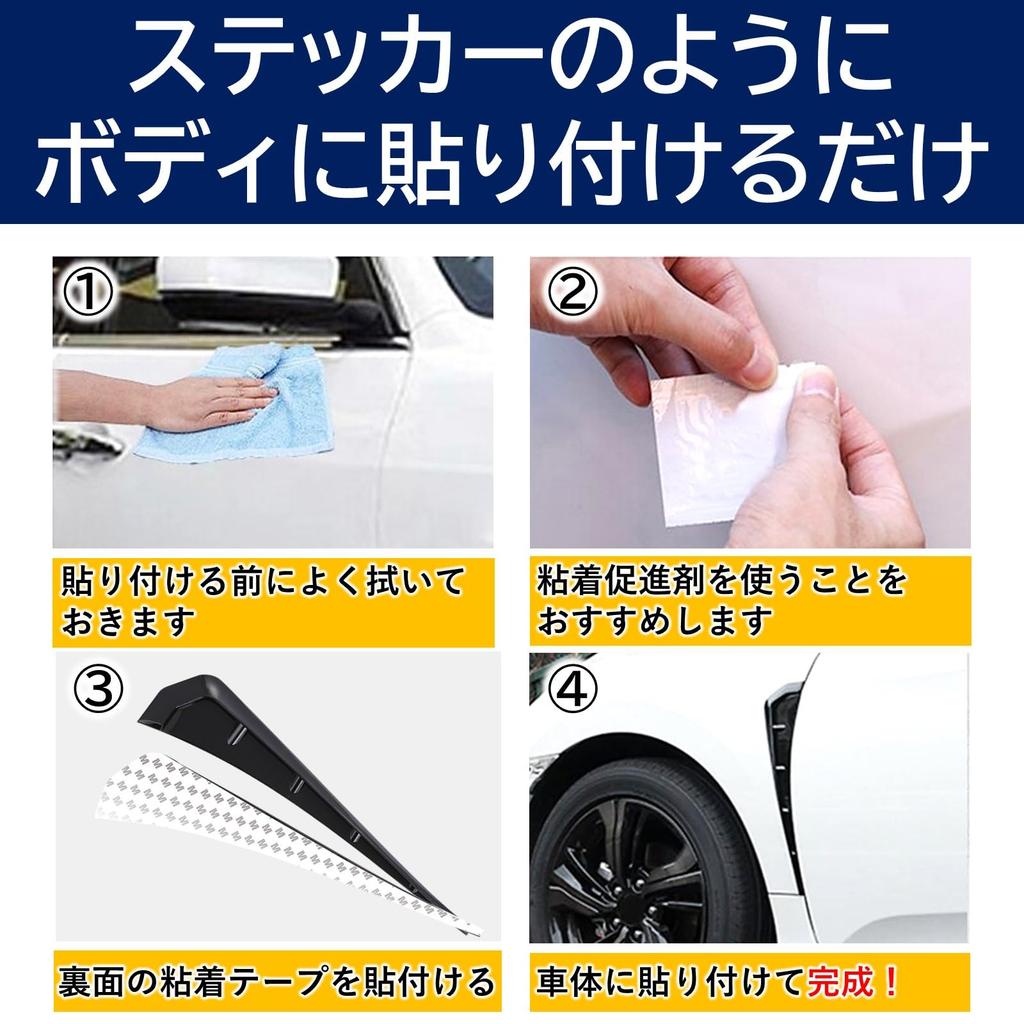 Rubonarie Aero Parts Dummy Duct Fenders (2 Pieces) (Black)