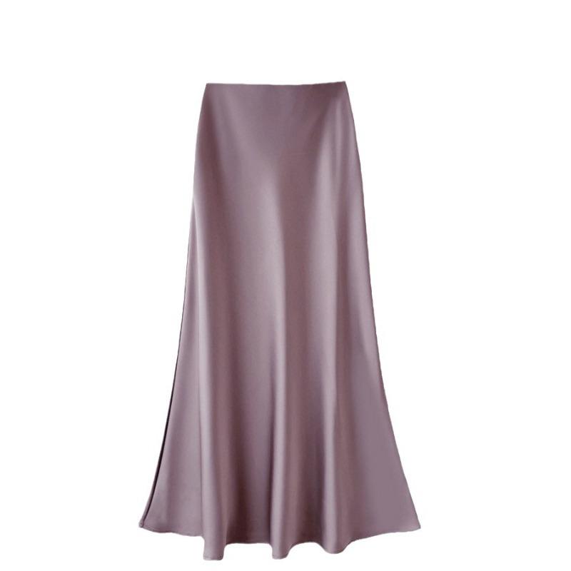Jarní novinka Slim Fit Saténové sukně s vysokým pasem Dámská Móda Léto Jednobarevné Volné Dlouhá sukně do A Dámská Elegantní Dámská sukně s vysokým pasem Ležérní 25957