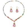 2026  Set Retro Light Luxury Zircon Water Drop Ear Hook Necklace European and American Fashion Temperament High-end Jewelry Set Necklace Women